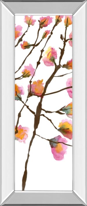 18 in. x 42 in. “Inky Blossoms Il” By Deborah Velasquez Mirror Framed Print Wall Art