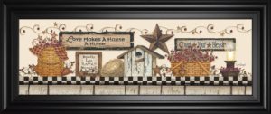 18 in. x 42 in. “Love Makes A House A Home” By Linda Spivey Framed Print Wall Art