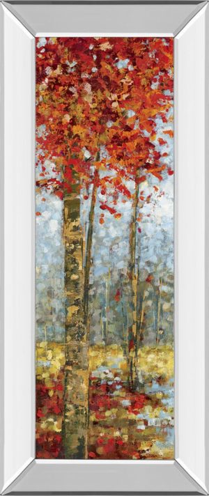 18 in. x 42 in. “Crimson Woods I” By Carmen Dolce Mirror Framed Print Wall Art