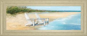 18 in. x 42 in. “Water View Il” By Sally Swatland Framed Print Wall Art