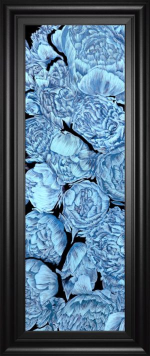18 in. x 42 in. “Blue Peonies I” By Melissa Wang Framed Print Wall Art
