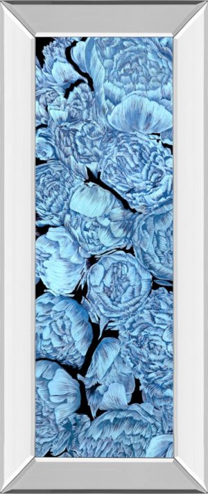 18 in. x 42 in. “Blue Peonies I” By Melissa Wang Mirror Framed Print Wall Art