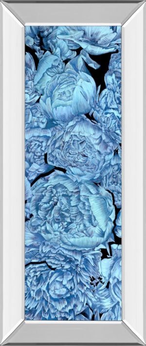 18 in. x 42 in. “Blue Peonies Il” By Melissa Wang Mirror Framed Print Wall Art