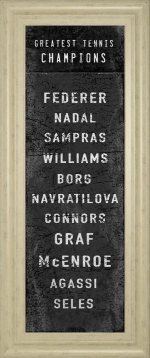 18 in. x 42 in. “The Greatest Tennis Champions” By The Vintage Collection Framed Print Wall Art