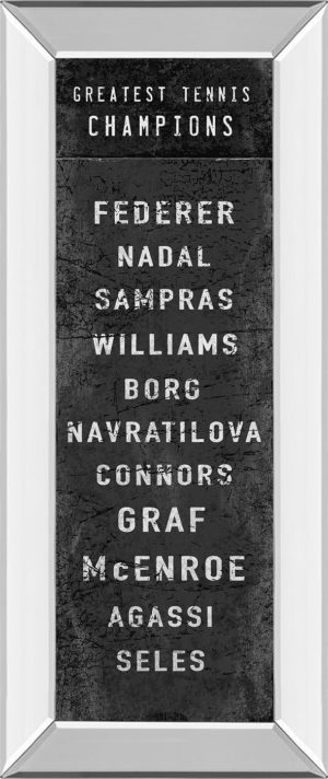 18 in. x 42 in. “The Greatest Tennis Champions” By The Vintage Collection Mirror Framed Print Wall Art
