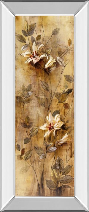 18 in. x 42 in. “Candlelight Lilies Il” By Douglas Mirror Framed Print Wall Art