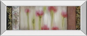 18 in. x 42 in. “Rain Flower I” By Dysart Mirror Framed Print Wall Art