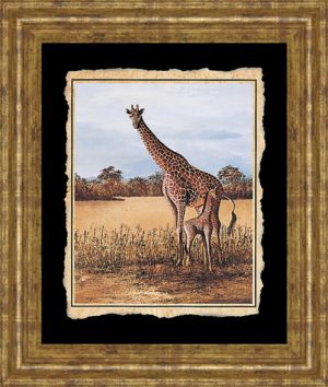 22 in. x 26 in. “Giraffe” Framed Print Wall Art