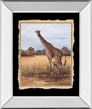 22 in. x 26 in. “Giraffe” Mirror Framed Print Wall Art