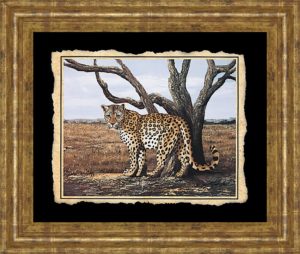 22 in. x 26 in. “Cheetah” Framed Print Wall Art