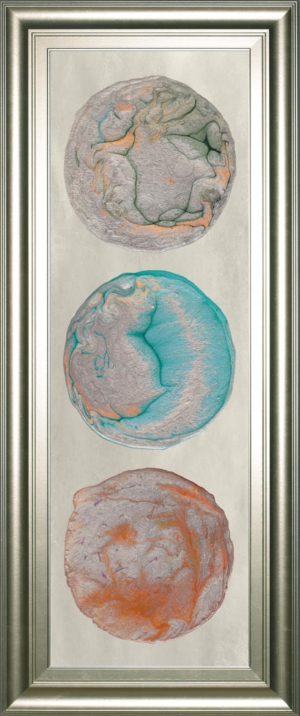 18 in. x 42 in. “Planet Trio Il” By Alicia Ludwig Framed Print Wall Art