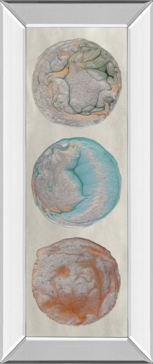 18 in. x 42 in. “Planet Trio Il” By Alicia Ludwig Mirror Framed Print Wall Art