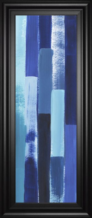 18 in. x 42 in. “Azule Waterfall Il” By Grace Popp Framed Print Wall Art