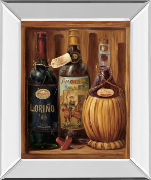 22 in. x 26 in. “Vintage Wine Il” Mirror Framed Print Wall Art