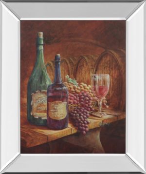 22 in. x 26 in. “Vintage Wine IV” Mirror Framed Print Wall Art
