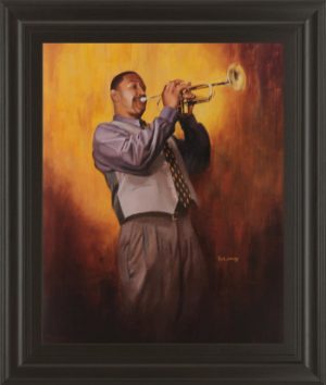 22 in. x 26 in. “Trumpet Player Framed Print Wall Art