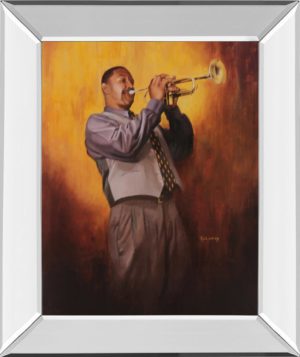 22 in. x 26 in. “Trumpet Player Mirror Framed Print Wall Art