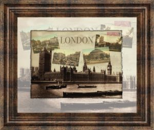 22 in. x 26 in. “London Postcard” By Framed Print Wall Art