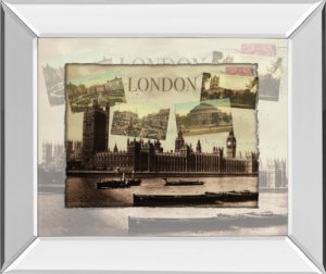 22 in. x 26 in. “London Postcard” By Mirror Framed Print Wall Art