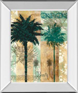 22 in. x 26 in. “Palm Il” By Maeve Fitzsimons Mirror Framed Print Wall Art