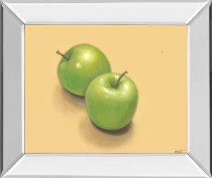 22 in. x 26 in. “Green Apples Mirror Framed Print Wall Art