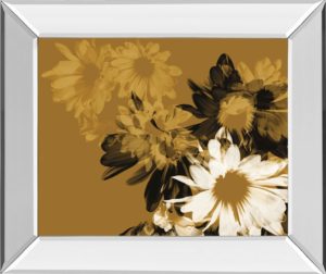 22 in. x 26 in. “Golden Bloom Il” By  Mirror Framed Print Wall Art