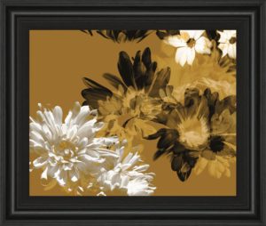 22 in. x 26 in. “Golden Bloom I” By  Framed Print Wall Art