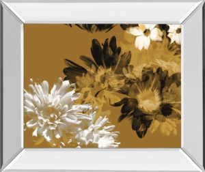 22 in. x 26 in. “Golden Bloom I” By  Mirror Framed Print Wall Art