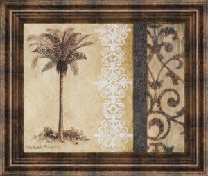 22 in. x 26 in. “Decorative Palm Il” By Michael Marcon Framed Print Wall Art