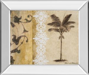 22 in. x 26 in. “Decorative Palm I” By Michael Marcon Mirror Framed Print Wall Art