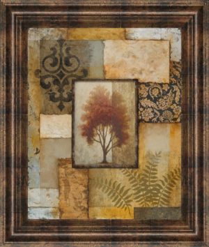 22 in. x 26 in. “Red Tree Patch Framed Print Wall Art
