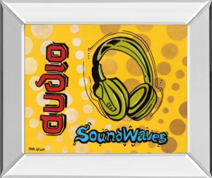22 in. x 26 in. “Audio” By Tava Luv Mirror Framed Print Wall Art