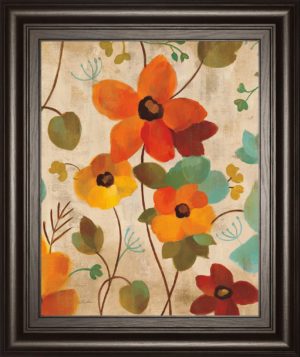 22 in. x 26 in. “Vibrant Embroidery III ” By Silvia Vassileva Framed Print Wall Art