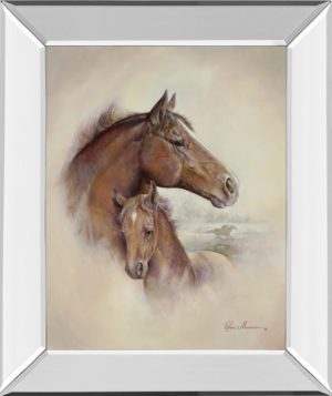 22 in. x 26 in. “Race Horse Il” By Ruane Manning Mirror Framed Print Wall Art