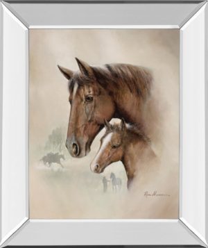 22 in. x 26 in. “Race Horse I” By Ruane Manning Mirror Framed Print Wall Art