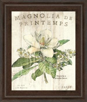 22 in. x 26 in. “Magnolia De Printemps” By Sue Schlabach Framed Print Wall Art