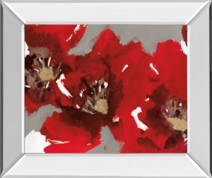 22 in. x 26 in. “Red Poppy Forest I” By N. Barnes Mirror Framed Print Wall Art
