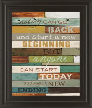 22 in. X 26 in. “Make A New Ending” By Marla Rae Motivational Framed Print Wall Art