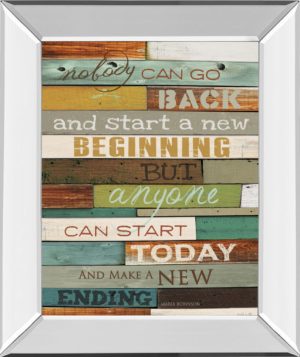 22 in. X 26 in. “Make A New Ending” By Marla Rae Motivational Mirror Framed Print Wall Art