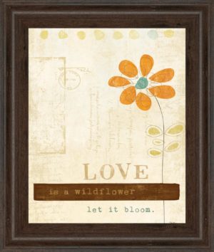 22 in. x 26 in. “Let Love Bloom” By Mollie B Framed Print Wall Art