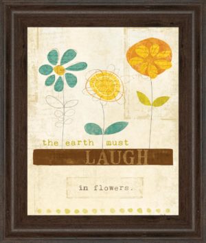 22 in. x 26 in. “Laugh In Flowers” By Mollie B Framed Print Wall Art