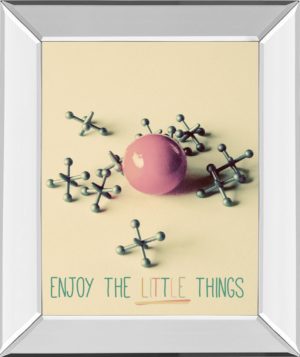 22 in. x 26 in. “Enjoy The Little Things” By Gail Peck Mirror Framed Print Wall Art