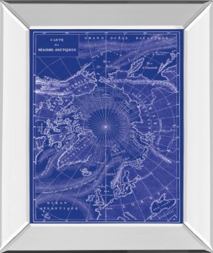 22 in. x 26 in. “Arctic Map” By The Vintage Collection Mirror Framed Print Wall Art