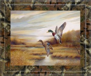 22 in. x 26 in. “Mallards” By Ruanne Manning And Mossy Oak Native Living Framed Print Wall Art