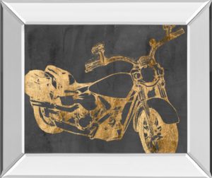 22 in. x 26 in. “Motorcycle Bling I” By Jennifer Goldberger Mirror Framed Print Wall Art