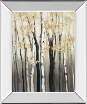 22 in. x 26 in. “Golden Birch I” By Julia Purinton Mirror Framed Print Wall Art