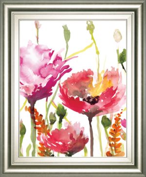 22 in. x 26 in. “Blooms And Buds” By Rebecca Meyers Framed Print Wall Art