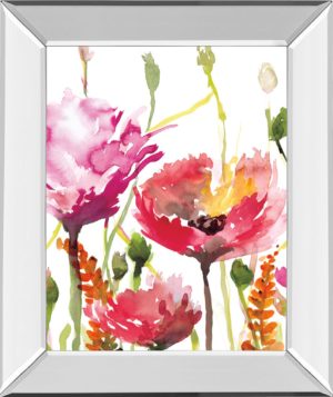 22 in. x 26 in. “Blooms And Buds” By Rebecca Meyers Mirror Framed Print Wall Art