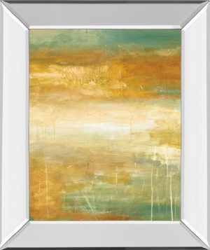 22 in. x 26 in. “Golden Possibilities” By Pasion Mirror Framed Print Wall Art