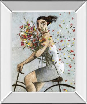 22 in. x 26 in. “Petals” By Lourenco Mirror Framed Print Wall Art